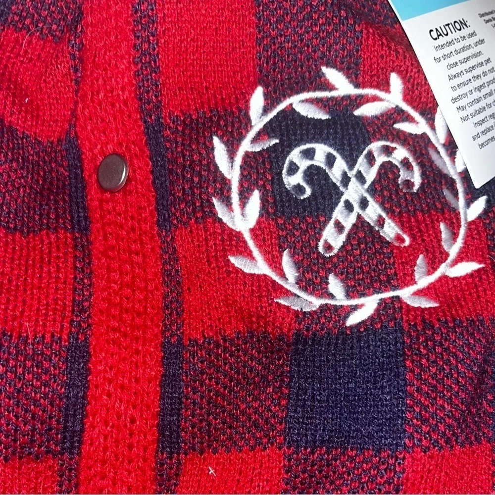 Frisco Candy Cane Plaid Dog & Cat Sweater Dress